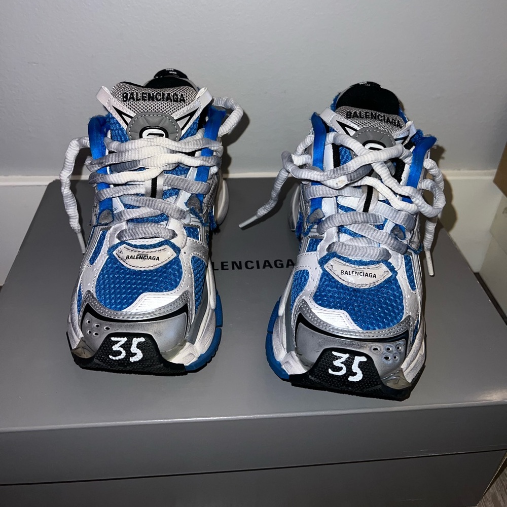 Women’s blue balenciaga runner sneaker